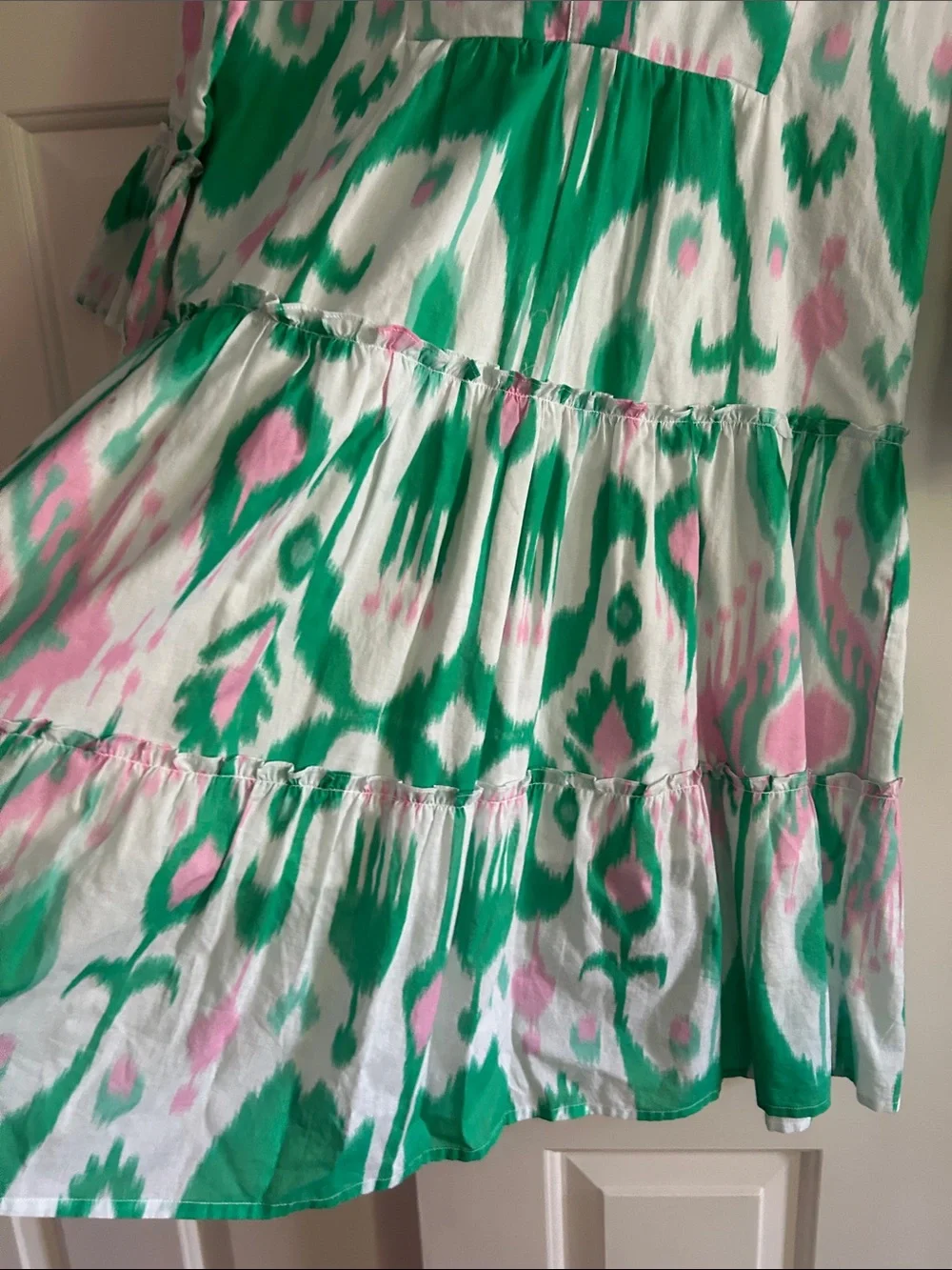 Green & Pink Ikat Tiered Dress - Picture 6 of 6